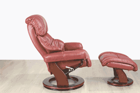 Кожаное кресло реклайнер Relax Lux регулировка наклона