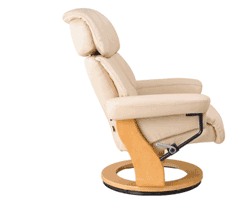 Кресло реклайнер из натуральной кожи Relax Piabora регулировка наклона