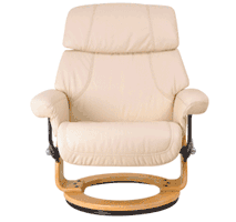 Кресло реклайнер из натуральной кожи Relax Piabora механизм вращения