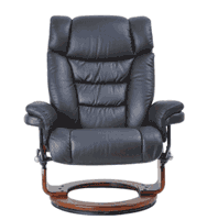 Кожаное кресло реклайнер для дома и офиса Relax Zuel механизм вращения